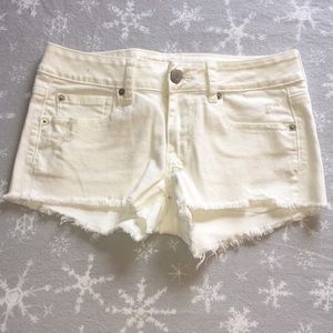 White denim shorts
